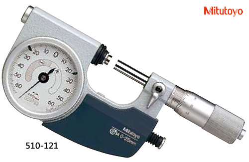 B0403-001-三豐-510-121杠桿千分尺 0-25 測力5-10N，右側